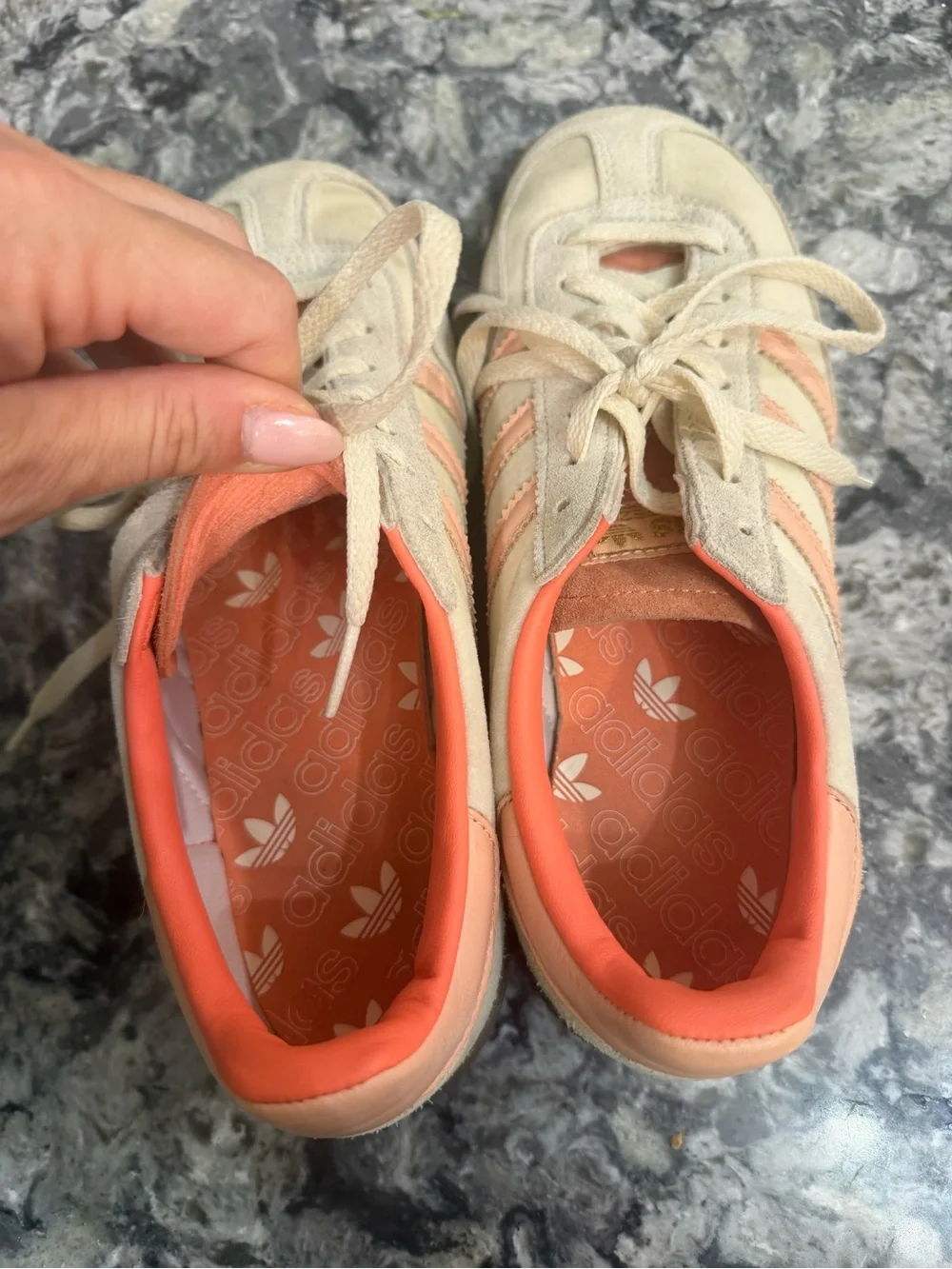adidas Women’s Beige and Coral Spezial Sneakers